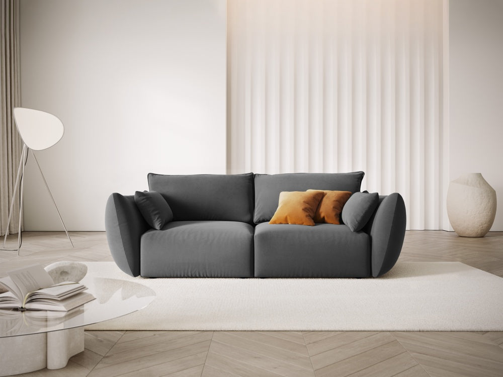 
Canapé design 2 places "Clau" - Velours gris foncé