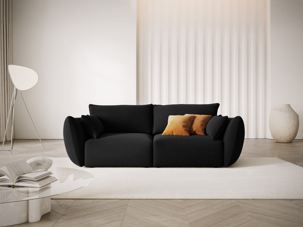 
Canapé design 2 places "Clau" - Velours noir