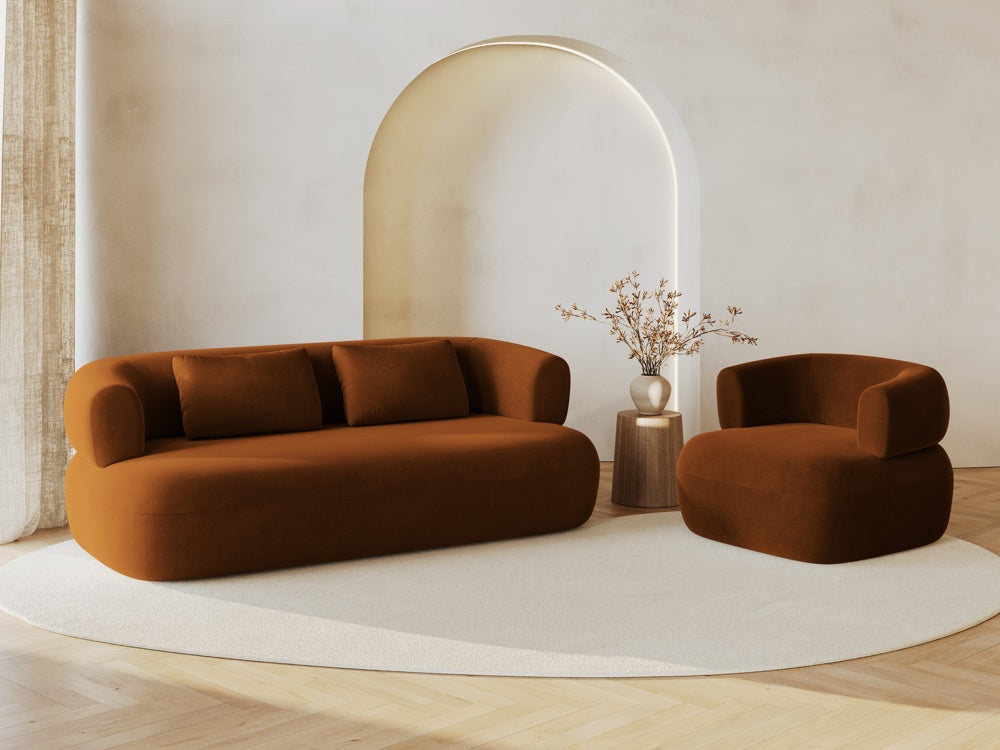 
2-Seater Design Sofa "Estro" - Velvet Rose