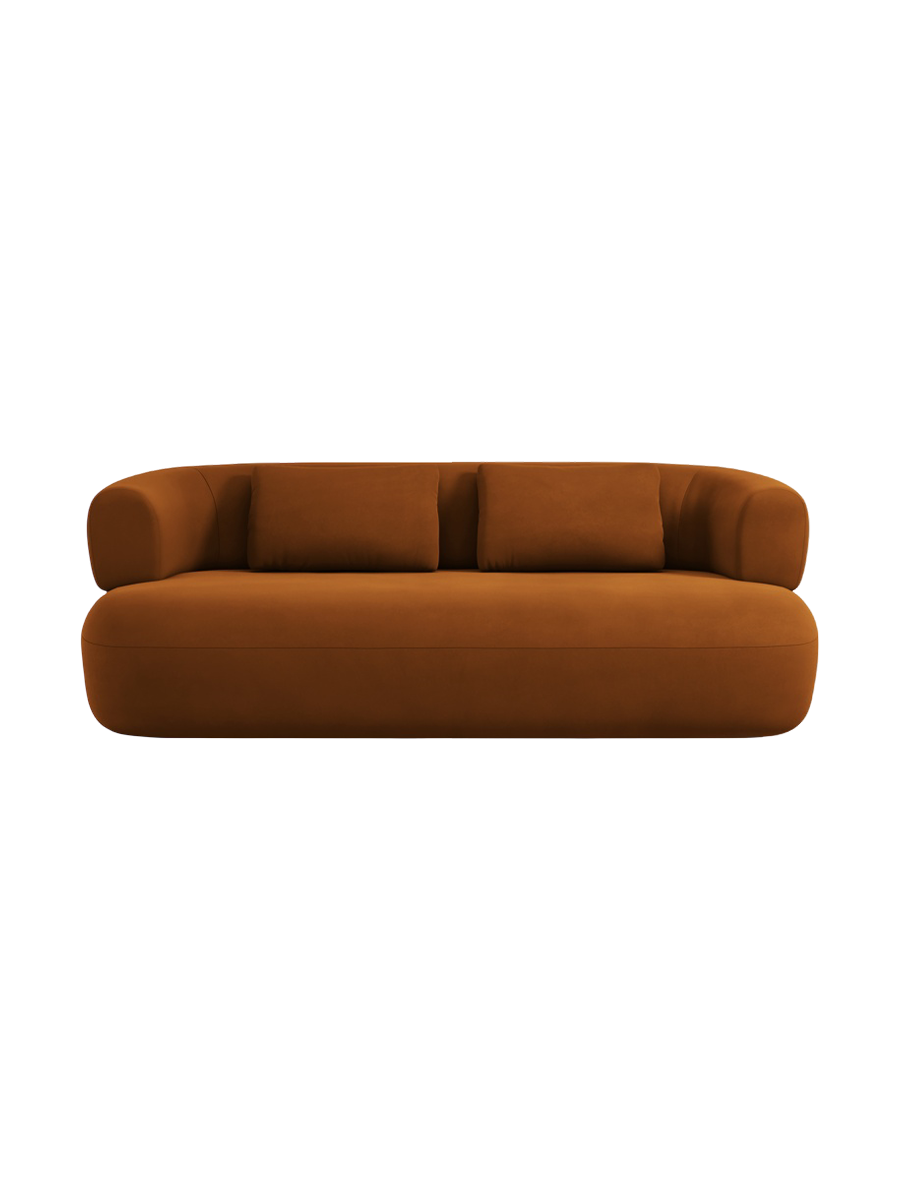 
2-Seater Design Sofa "Estro" - Velvet Terracotta