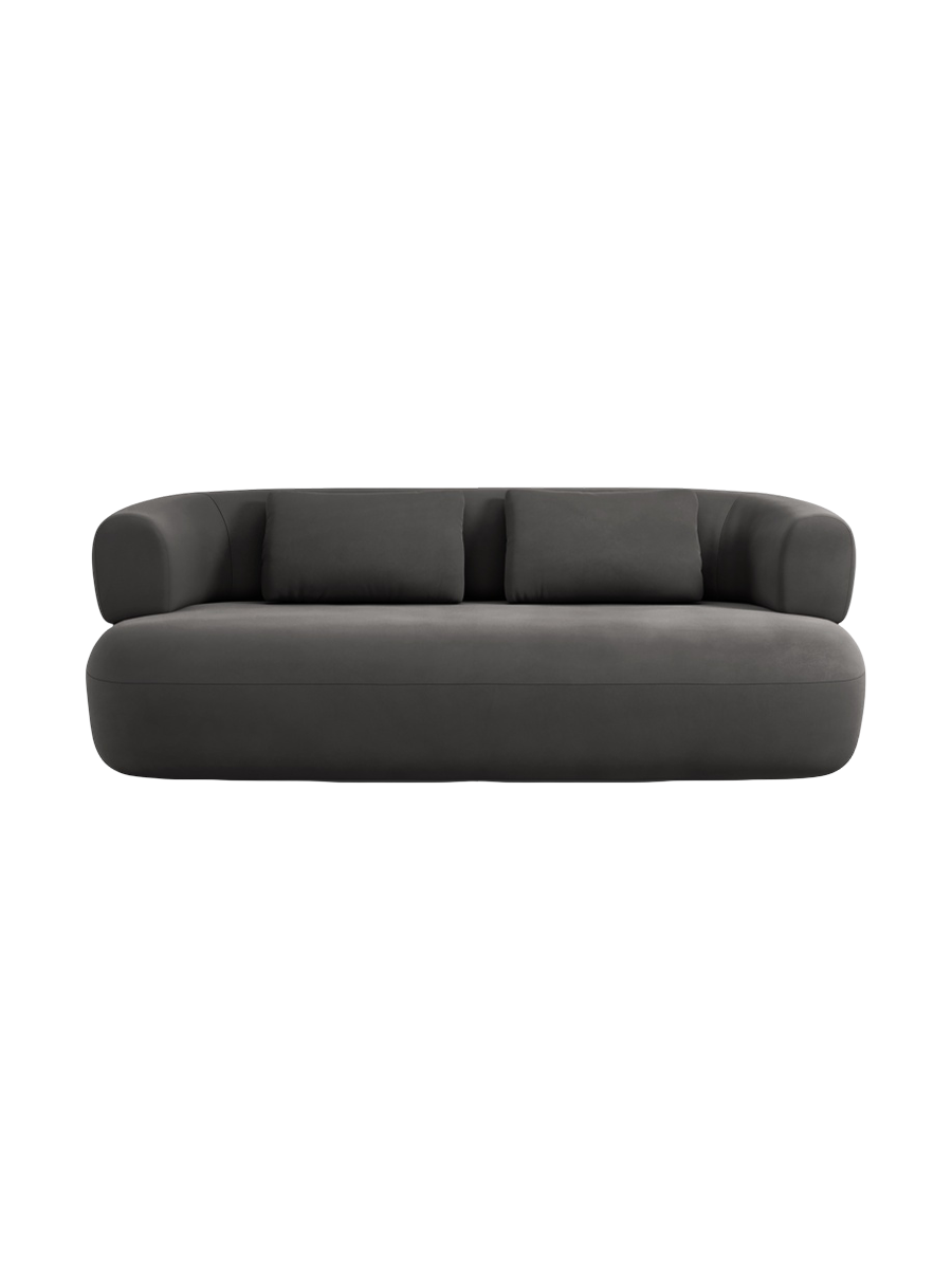 
2-Seater Design Sofa "Estro" - Velvet Dark Grey
