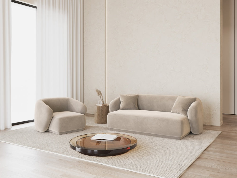 
Canapé design 2 places "Jane" - Velours Beige