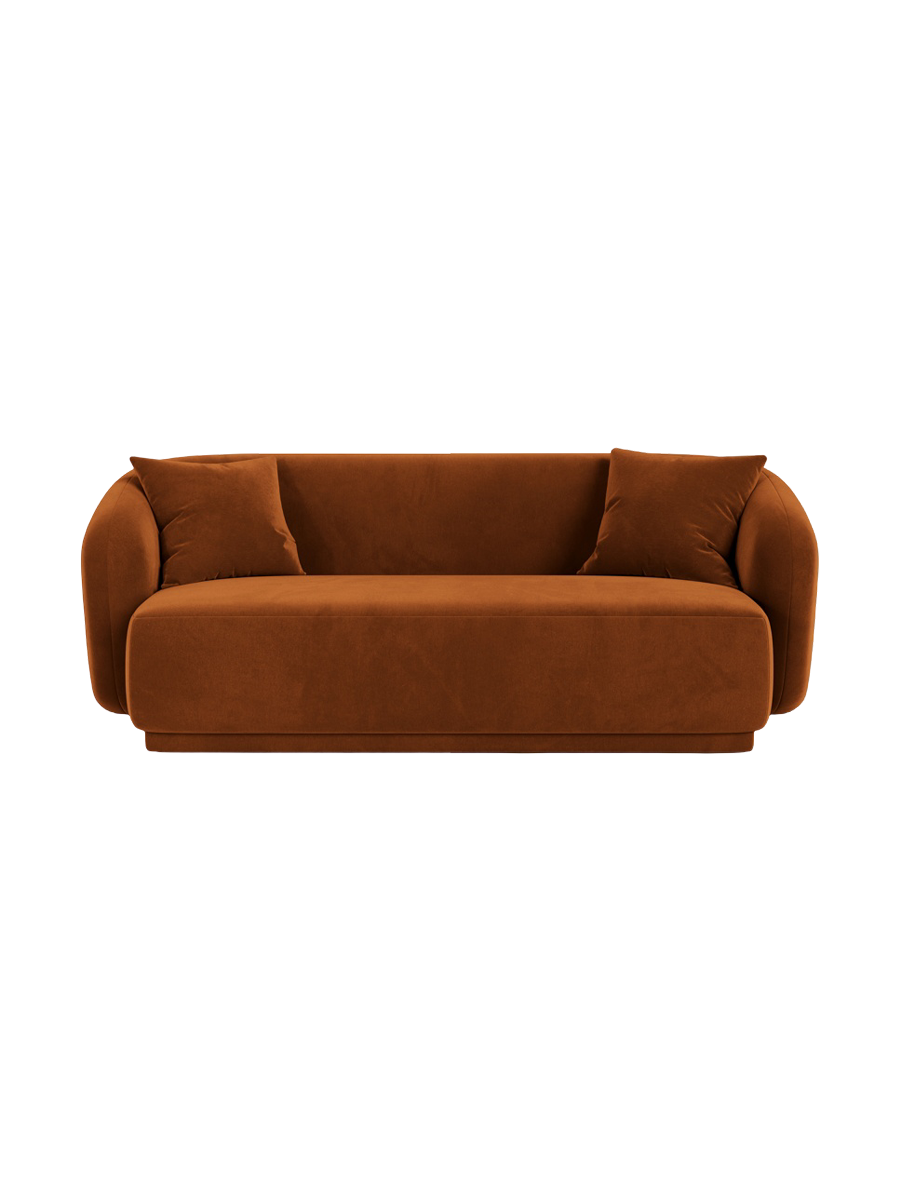 
Canapé design 2 places "Jane" - Velours Terre cuite