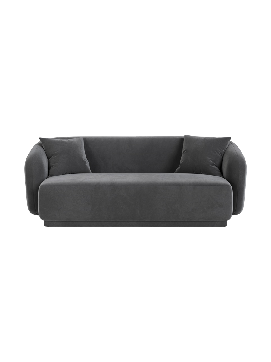 
Canapé design 2 places "Jane" - Velours gris foncé