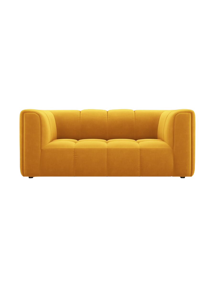 
2-Sitzer Design Sofa "Adams" - Samt Senfgelb