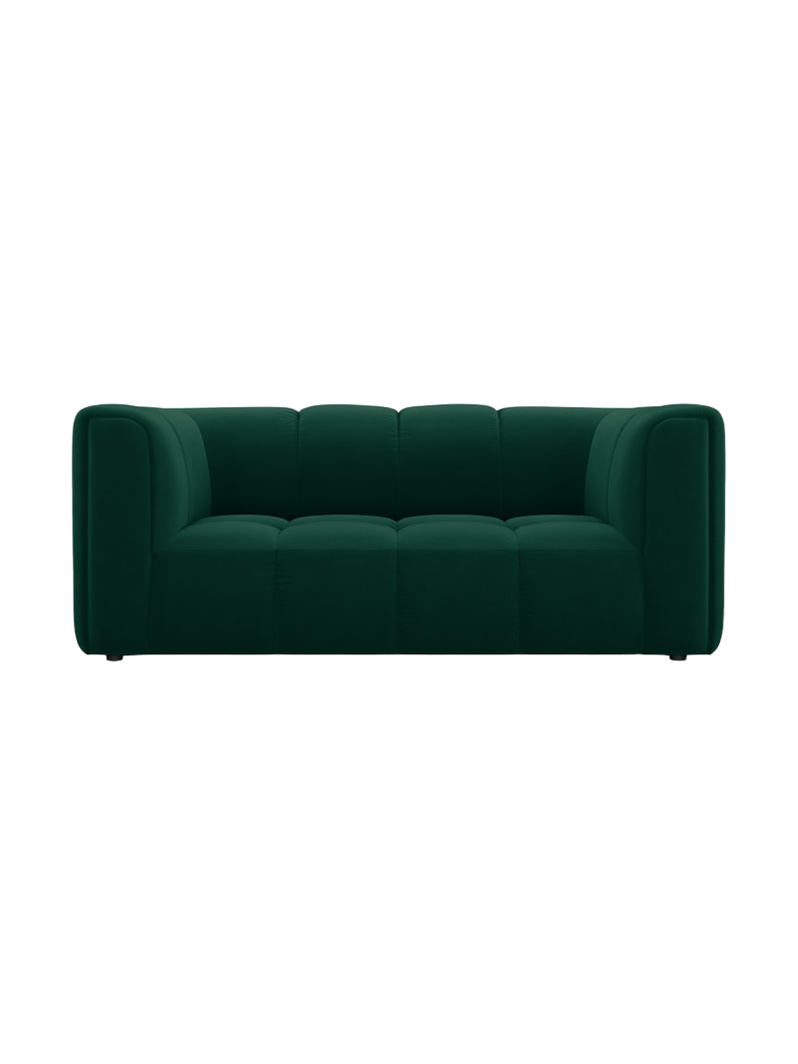 
2-Sitzer Design Sofa "Adams" - Samt Flaschengrün