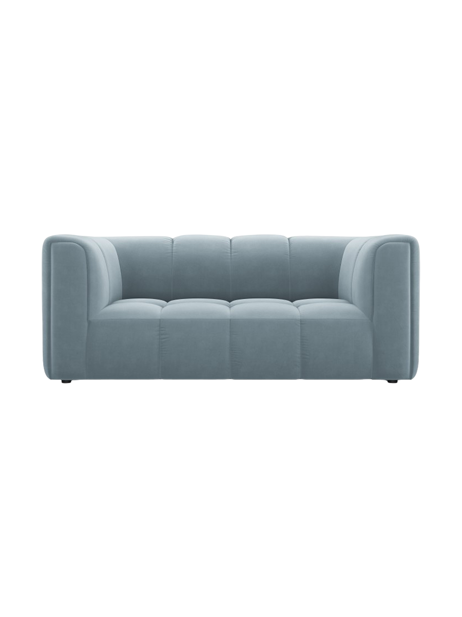 
2-Sitzer Design Sofa "Adams" - Samt Hellblau