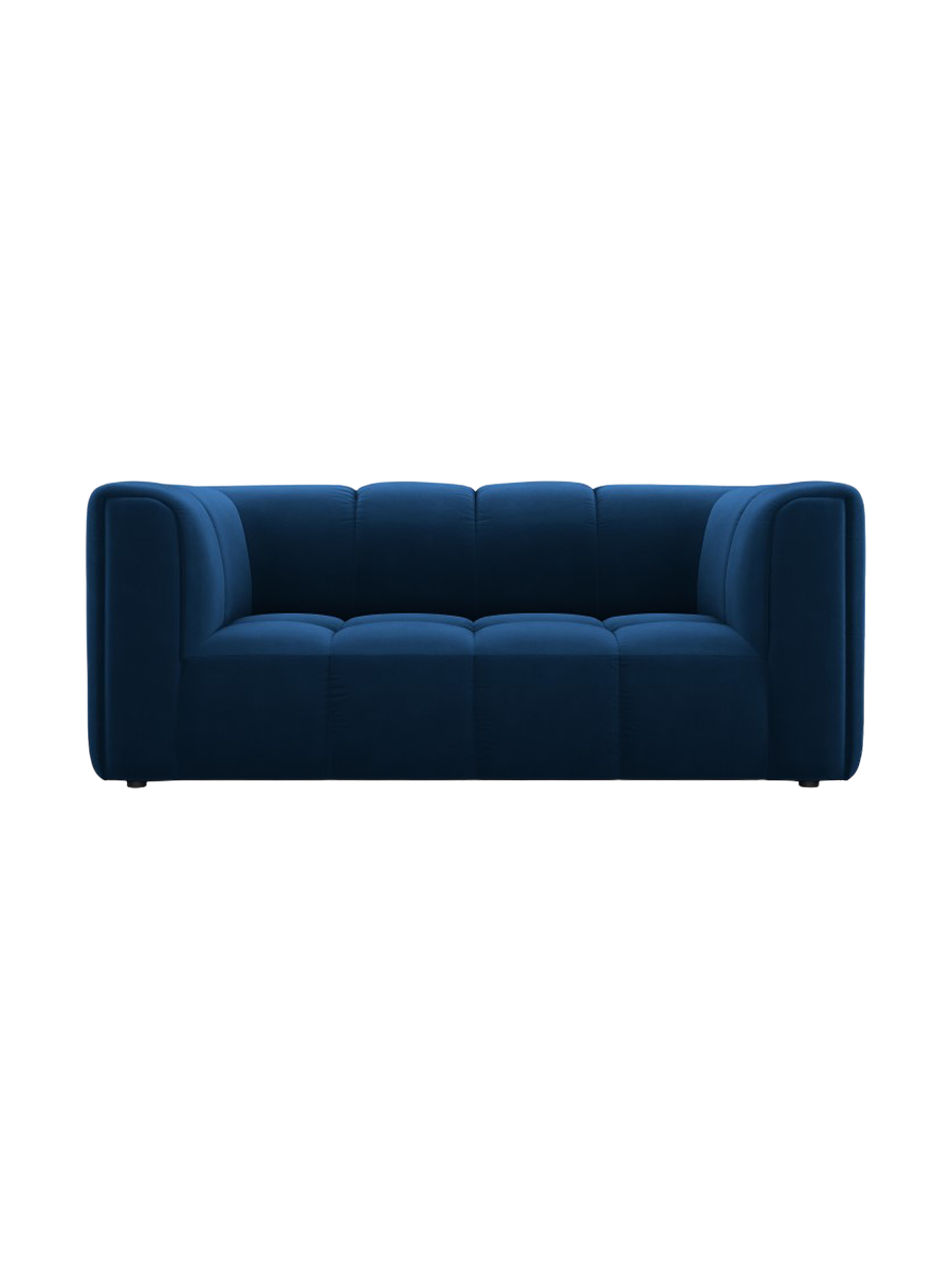 
2-Sitzer Design Sofa "Adams" - Samt Königsblau