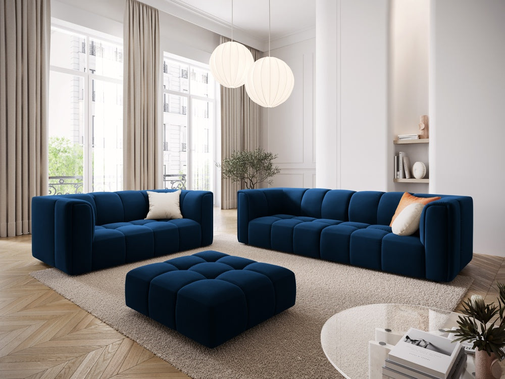 
2-Sitzer Design Sofa "Adams" - Samt Königsblau