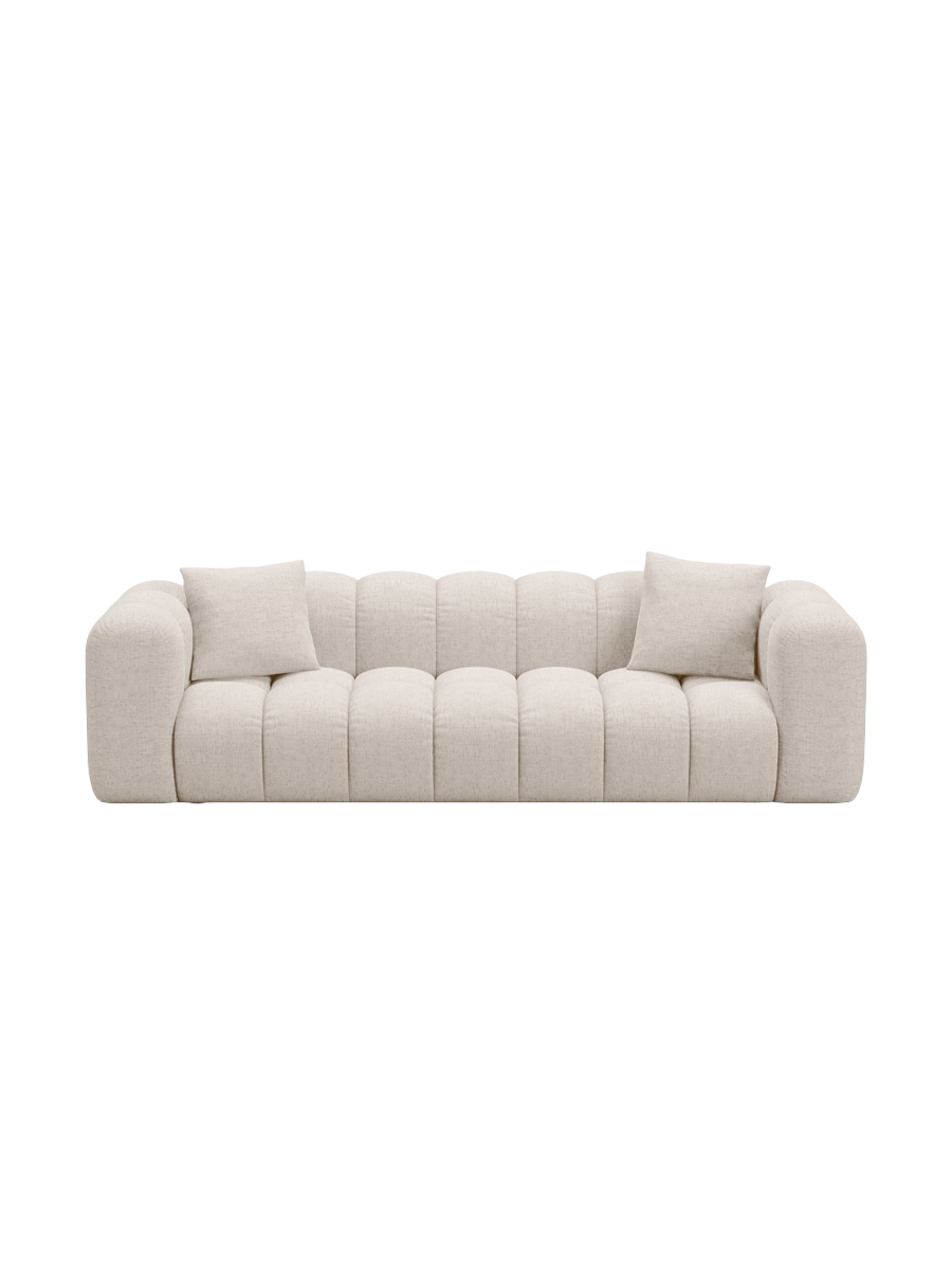 
3-seater designer sofa "Arden" with sleeping function - Structured Fabric Beige