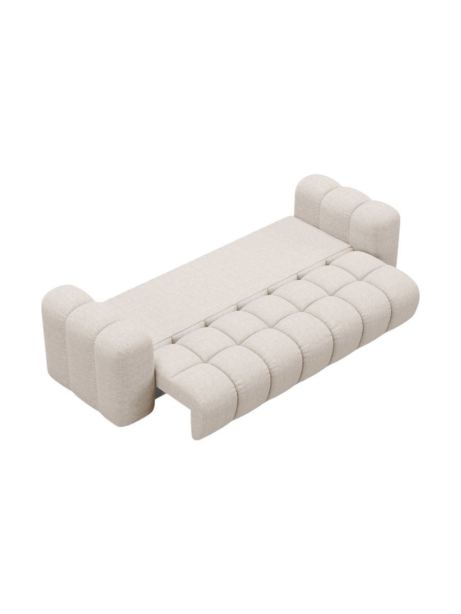 
3-seater designer sofa "Arden" with sleeping function - Structured Fabric Beige