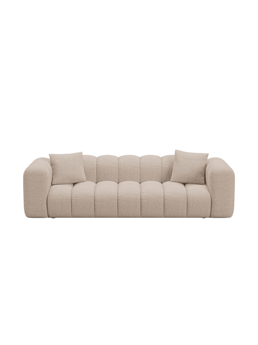 
3-seater designer sofa "Arden" with sleeping function - Structured fabric Cappuccino