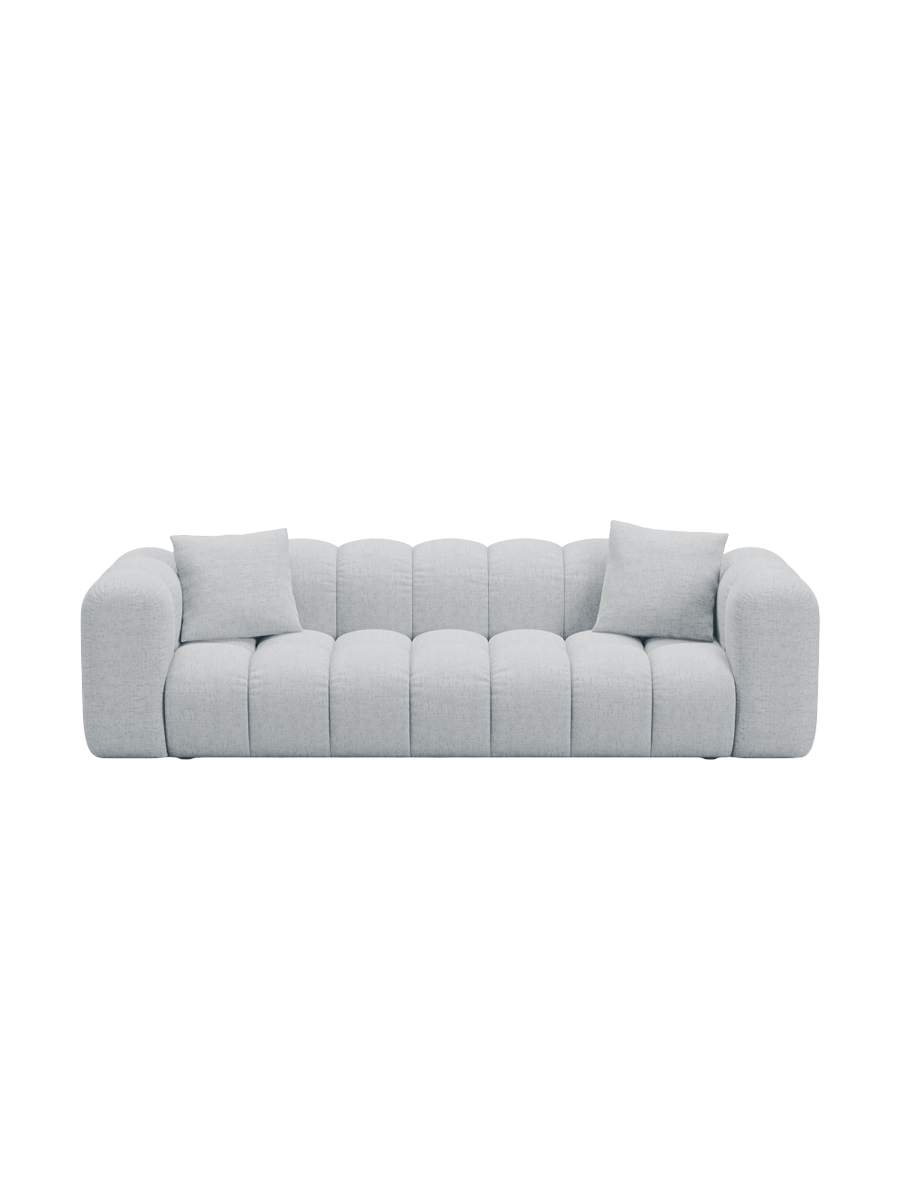 
3-seater designer sofa "Arden" with sleeping function - Structural Fabric Light Grey