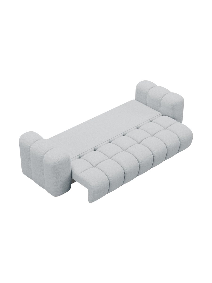 
3-seater designer sofa "Arden" with sleeping function - Structural Fabric Light Grey