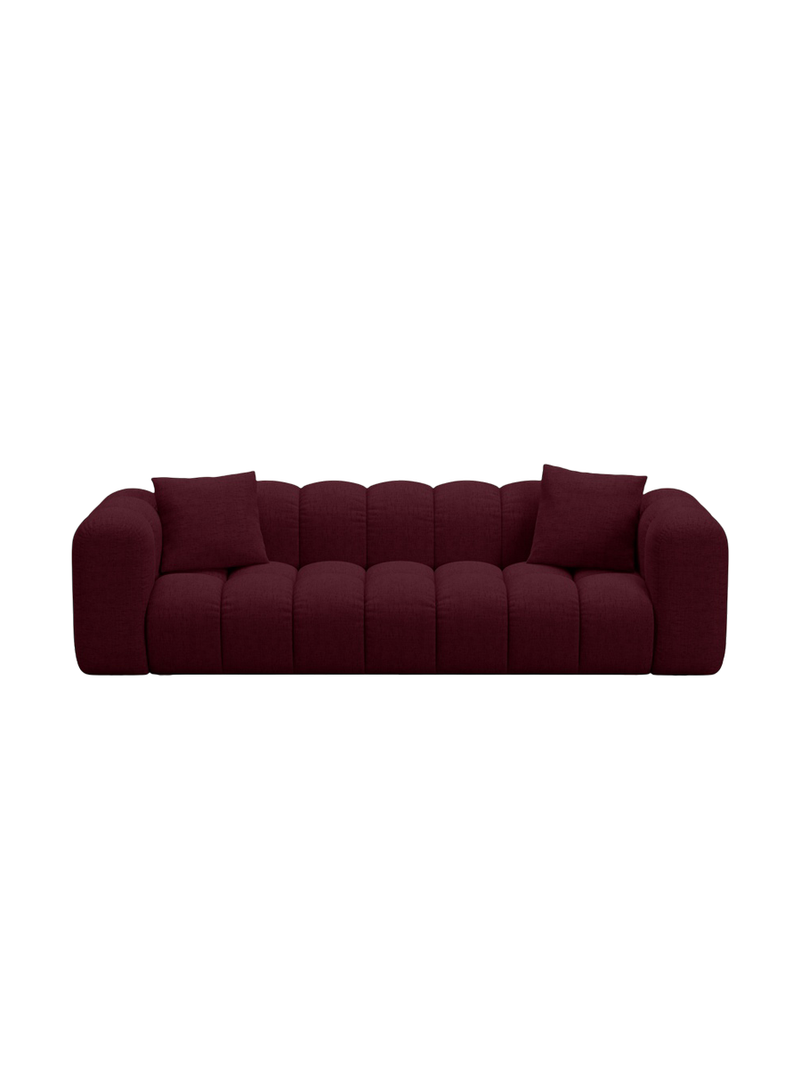 
3-seater designer sofa "Arden" with sleeping function - Upholstery Fabric Bordeaux