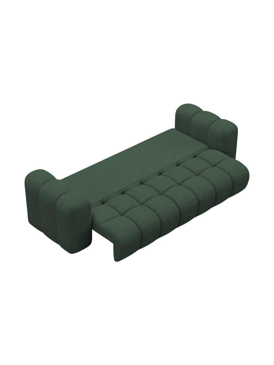 
3-seater designer sofa "Arden" with sleeping function - Textured Fabric Green
