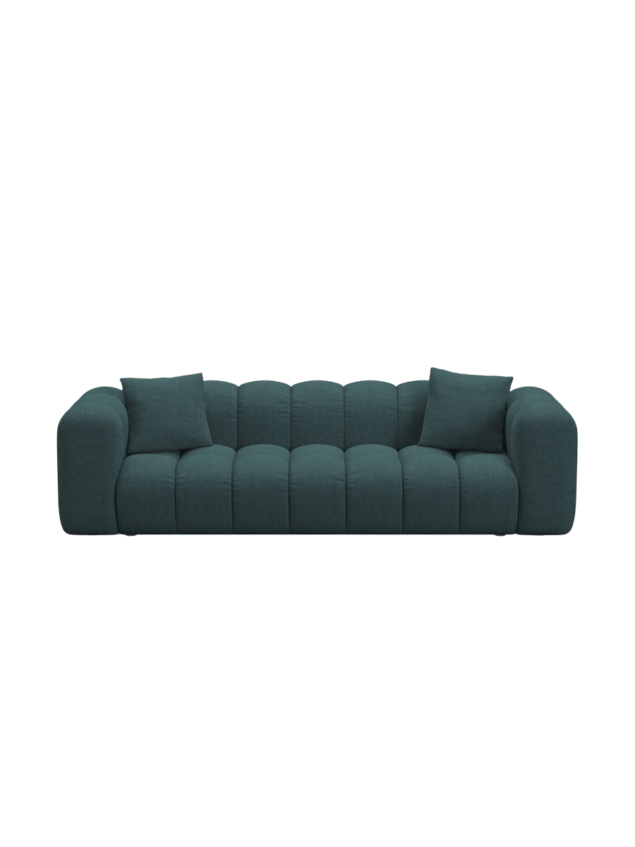 
3-seater designer sofa "Arden" with sleeping function - Upholstery fabric Petrol