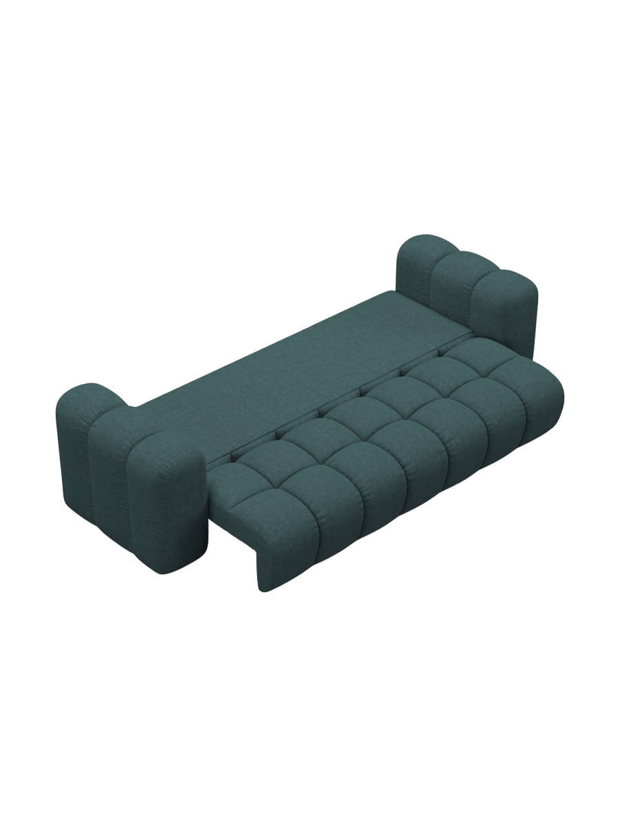 
3-seater designer sofa "Arden" with sleeping function - Upholstery fabric Petrol
