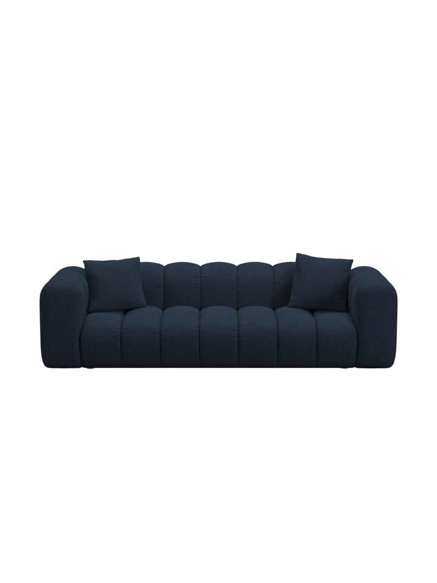 
3-seater designer sofa "Arden" with sleeping function - Structured Fabric Dark Blue