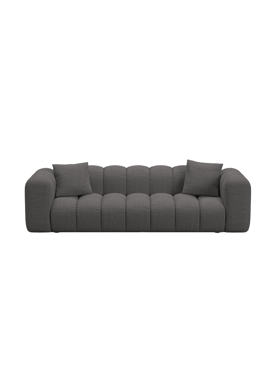 
3-seater designer sofa "Arden" with sleeping function - Textured Fabric Grey