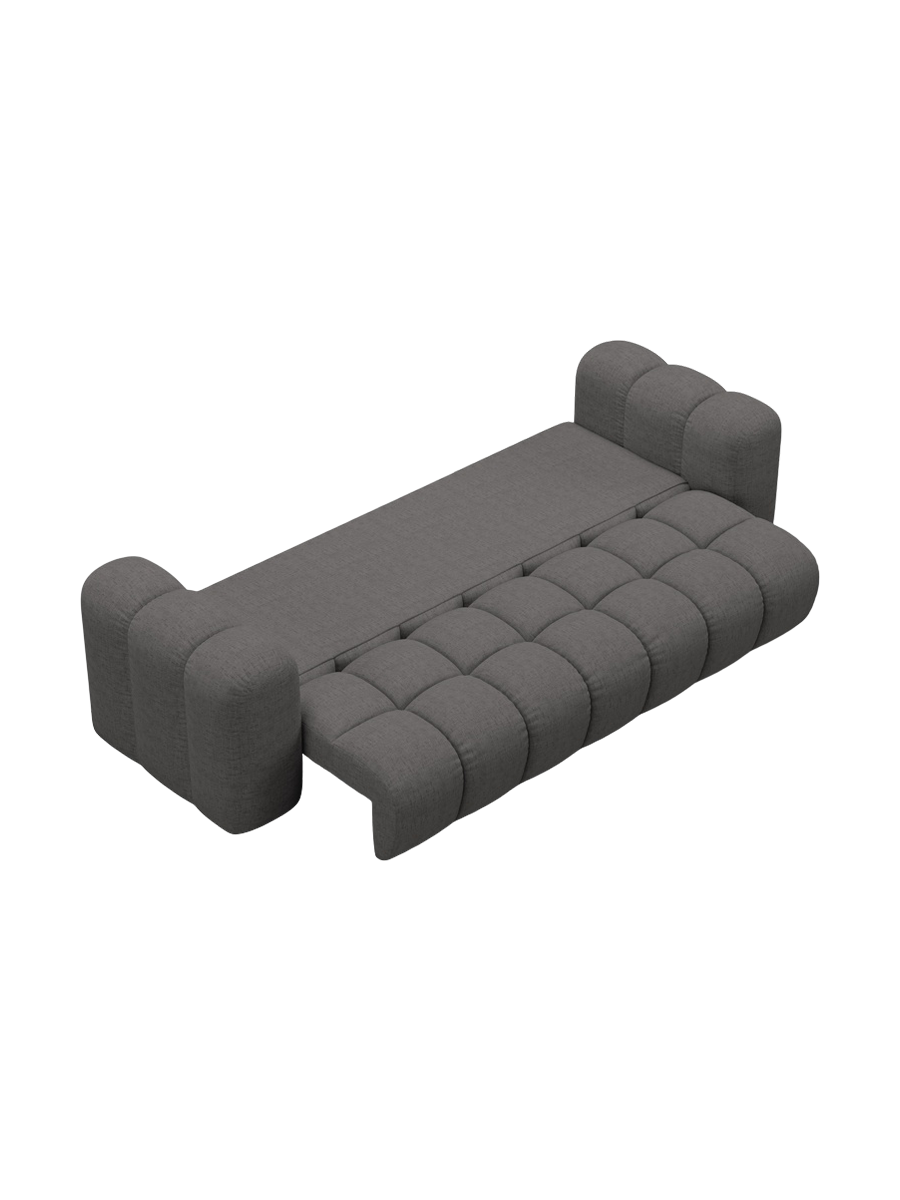 
3-seater designer sofa "Arden" with sleeping function - Textured Fabric Grey