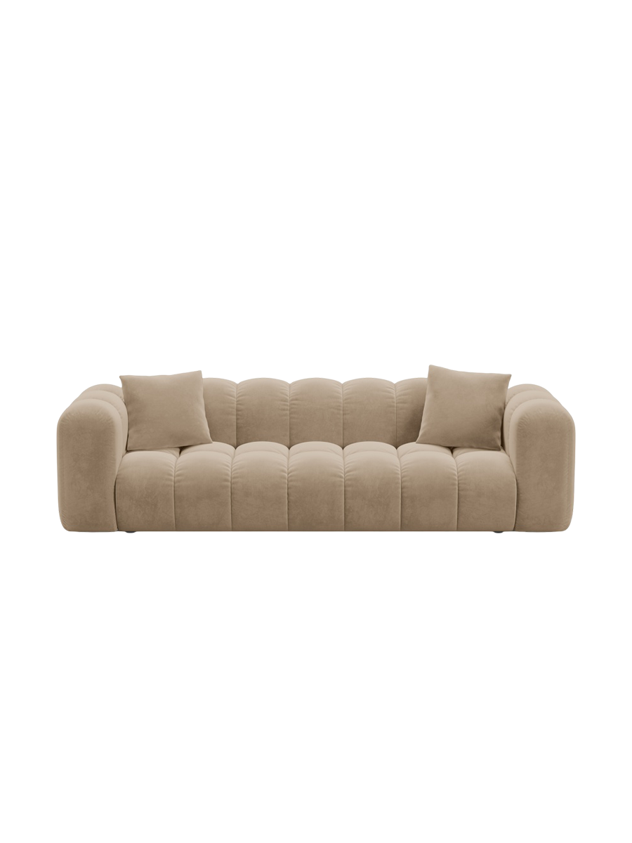 
3-seater designer sofa "Arden" with sleeping function - Velvet Sand