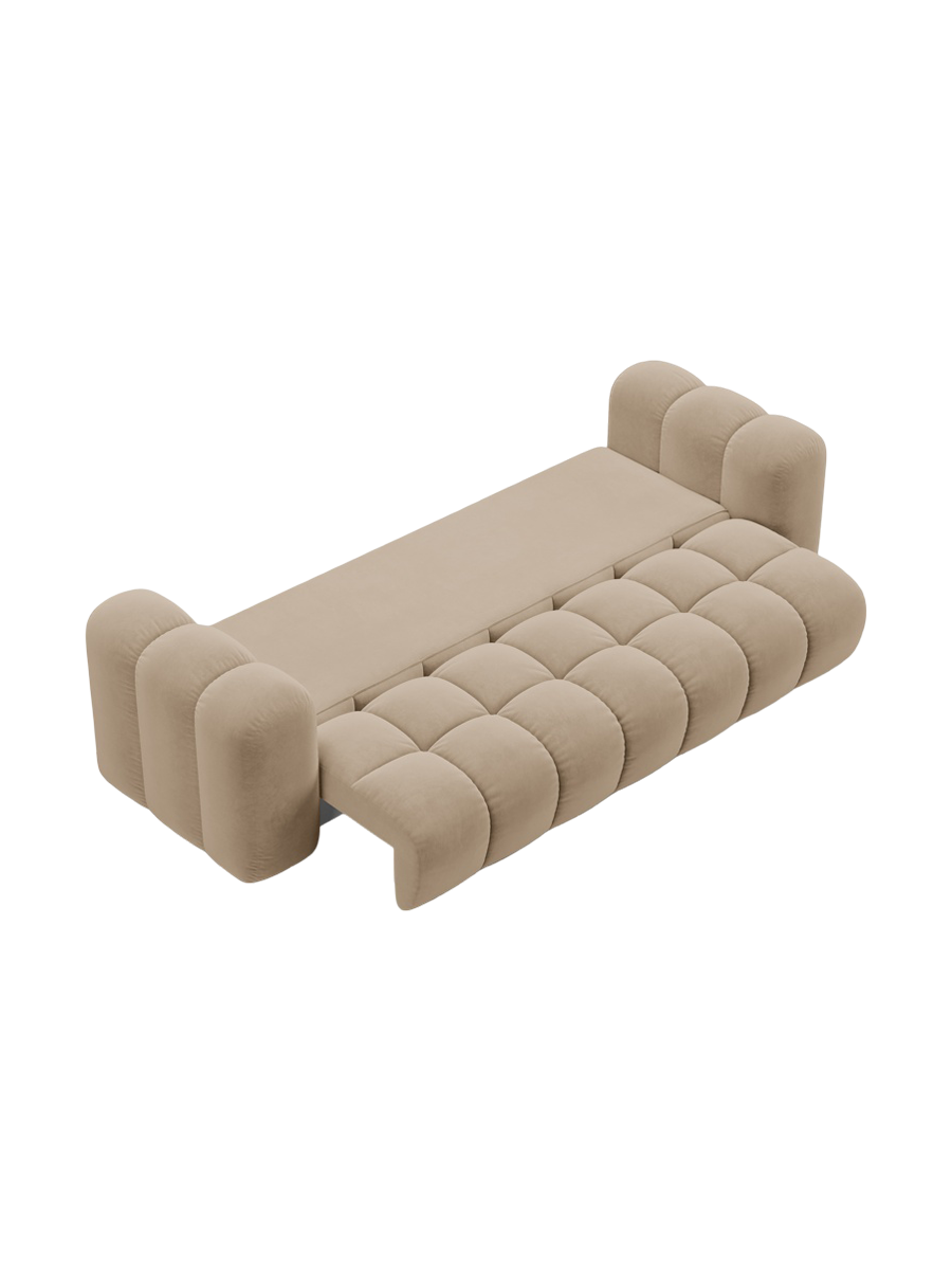 
3-seater designer sofa "Arden" with sleeping function - Velvet Sand
