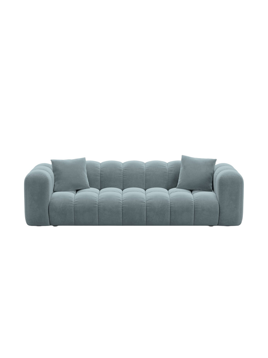
3-seater designer sofa "Arden" with sleeping function - Velvet Light Blue
