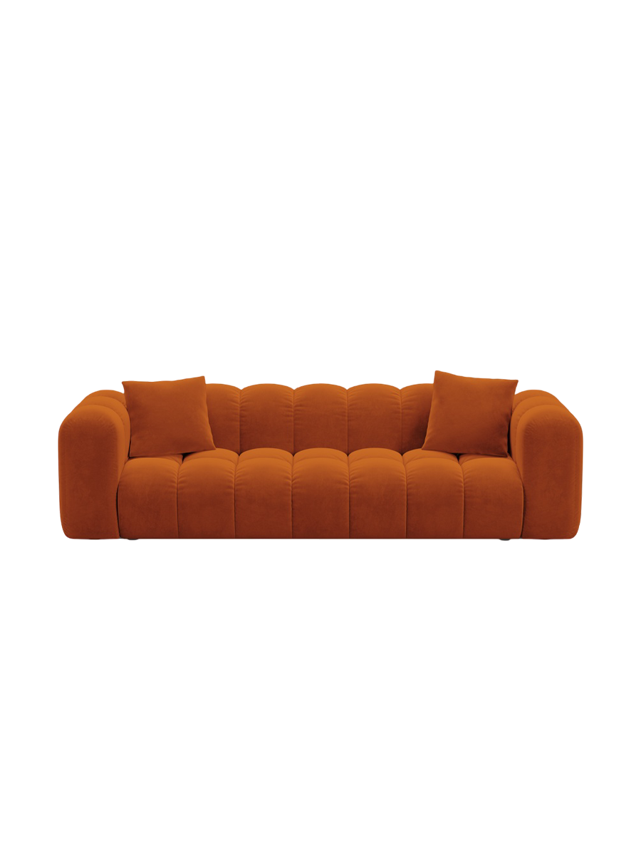 
3-seater designer sofa "Arden" with sleeping function - Velvet Terracotta