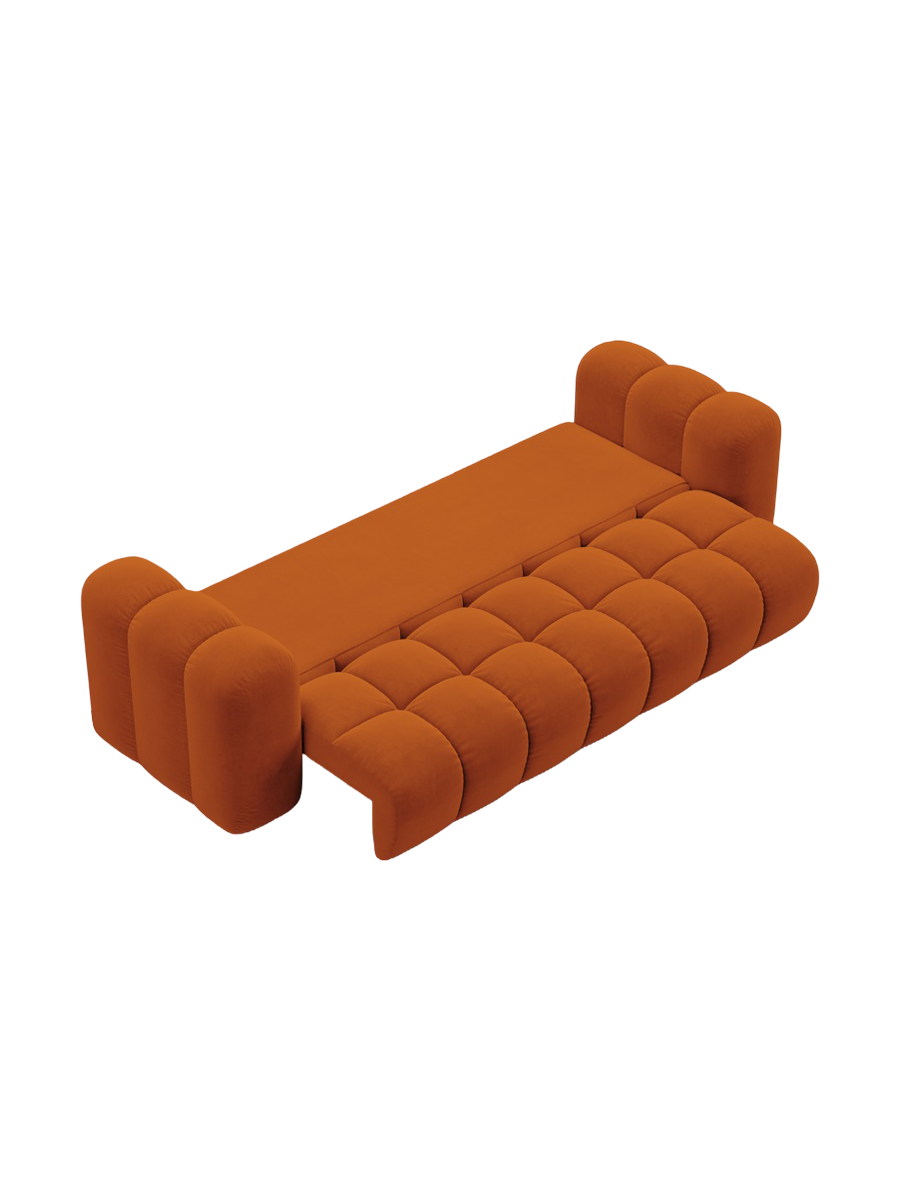 
3-seater designer sofa "Arden" with sleeping function - Velvet Terracotta