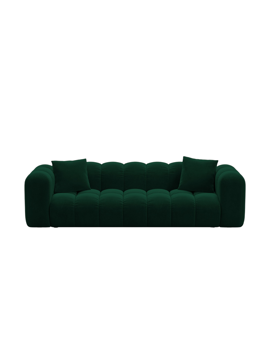 
3-seater designer sofa "Arden" with sleeping function - Velvet Bottle Green