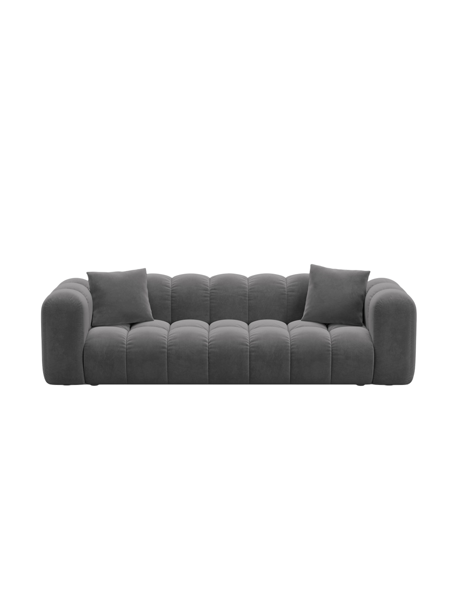 
3-seater designer sofa "Arden" with sleeping function - Velvet Grey