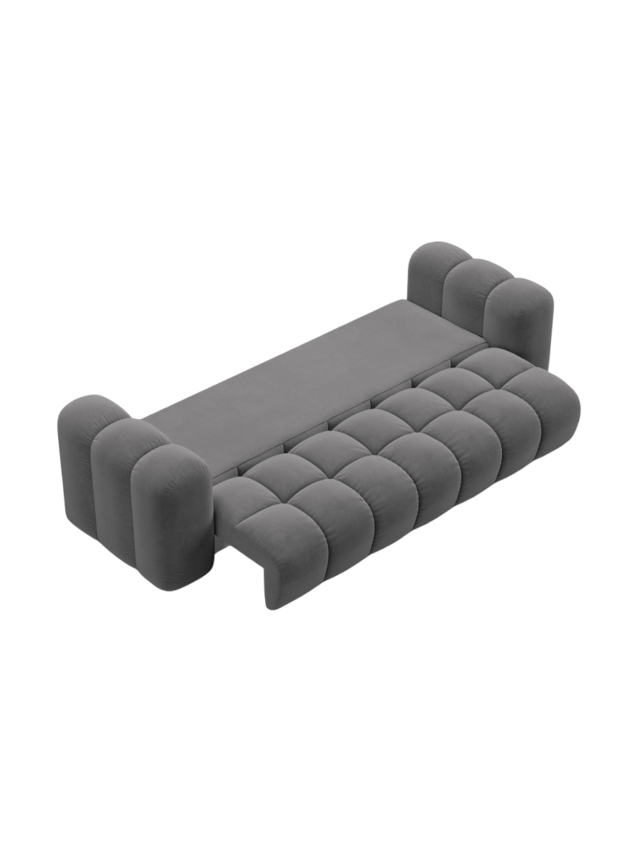 
3-seater designer sofa "Arden" with sleeping function - Velvet Grey