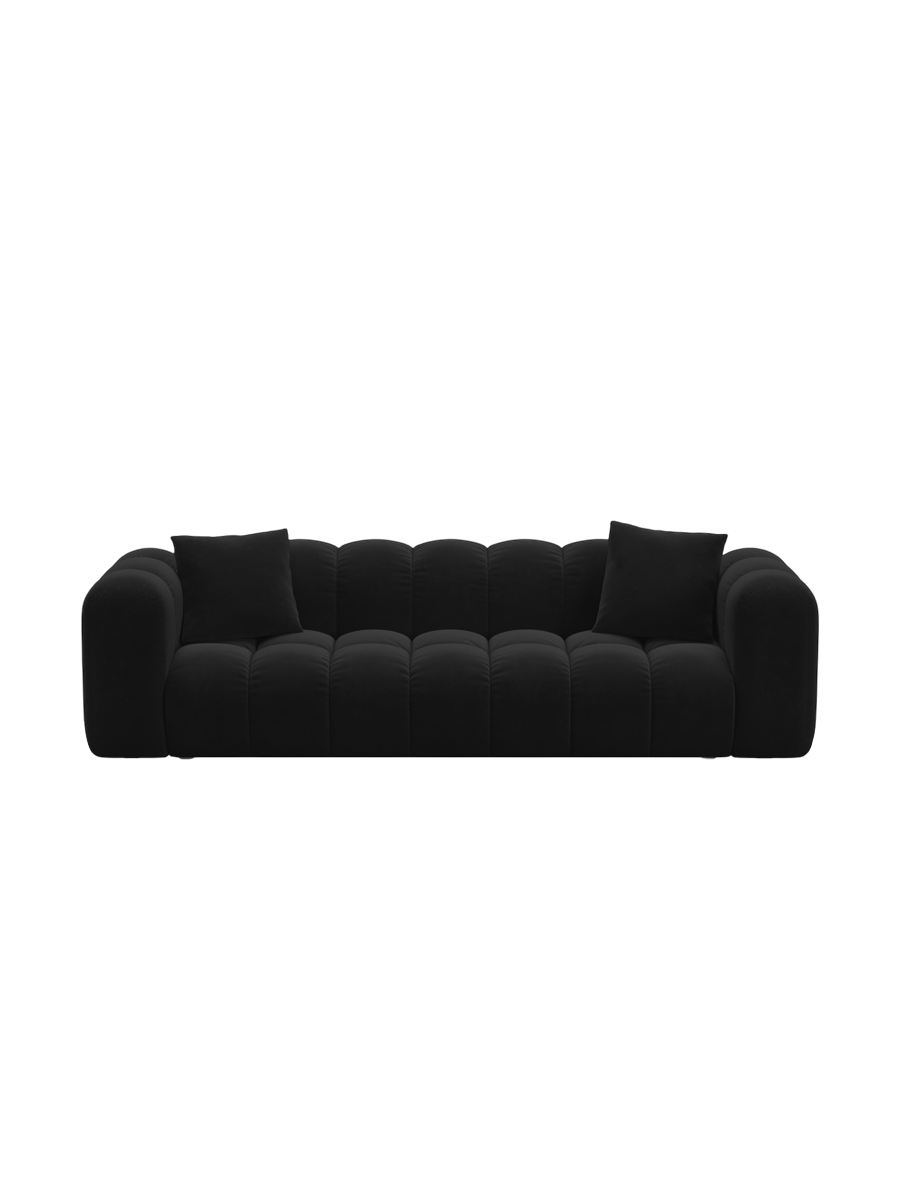 
3-seater designer sofa "Arden" with sleeping function - Velvet Black