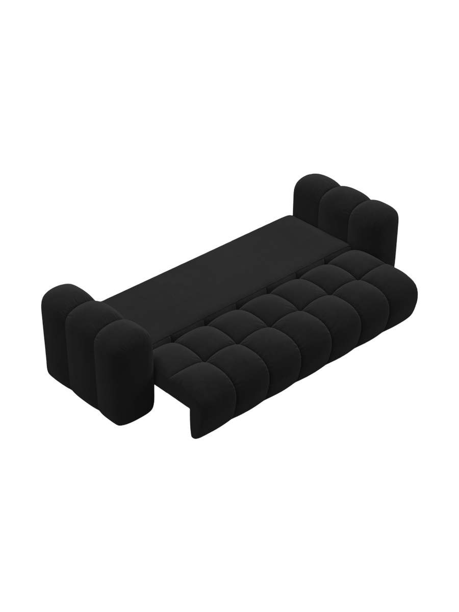 
3-seater designer sofa "Arden" with sleeping function - Velvet Black