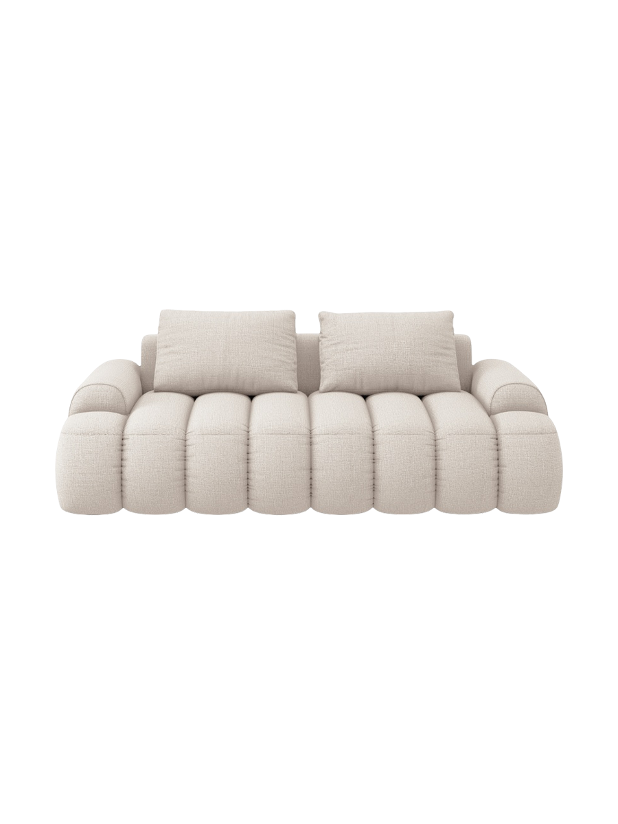 
3-seater designer sofa "Kimi" - Structured Fabric Beige