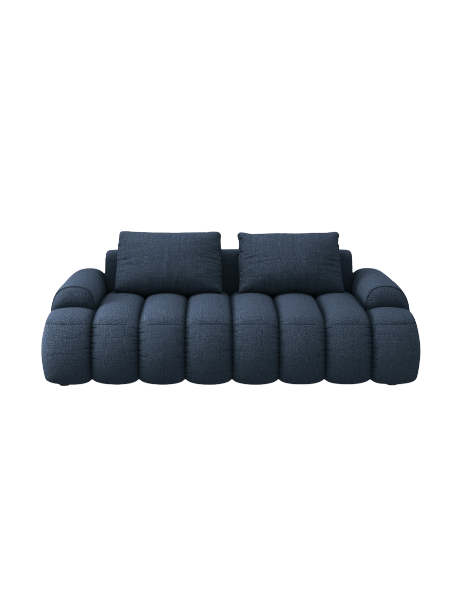 
3-seater designer sofa "Kimi" - Structured Fabric Blue