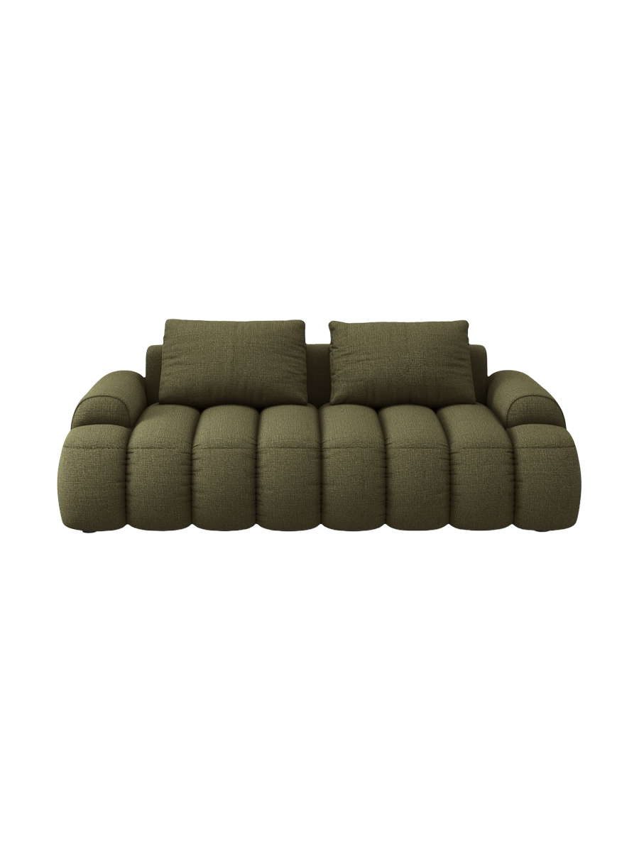 
3-seater designer sofa "Kimi" - Textured Fabric Green