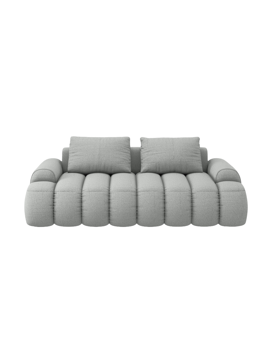 
3-seater designer sofa "Kimi" - Structural Fabric Light Grey
