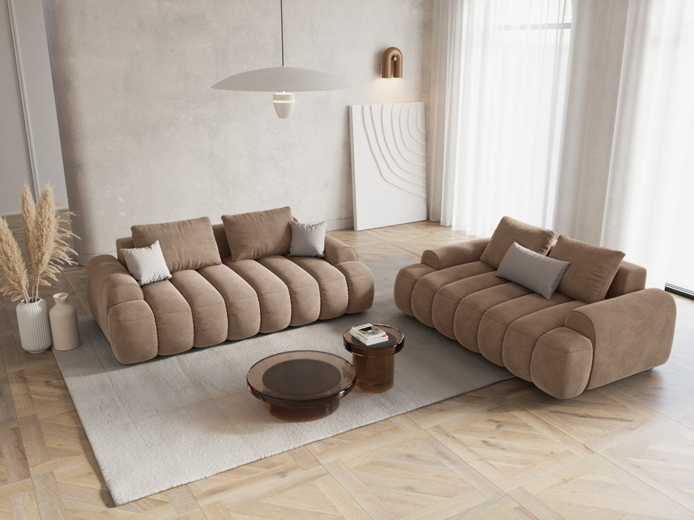 
3-seater designer sofa "Kimi" - Velvet Dark Beige