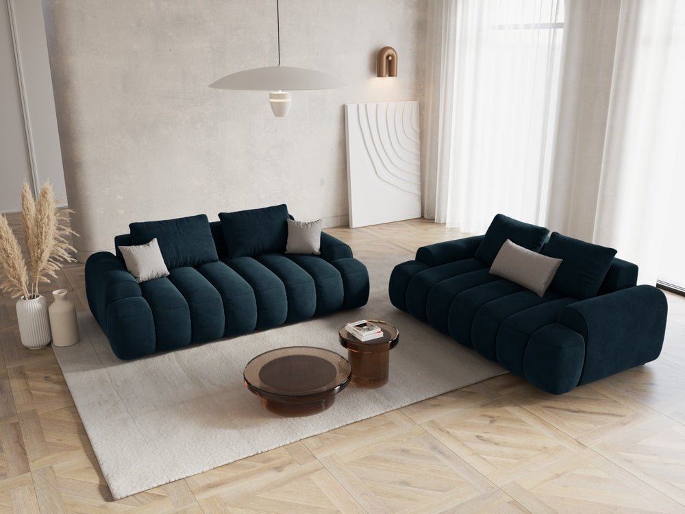 
3-seater designer sofa "Kimi" - Velvet dark petrol