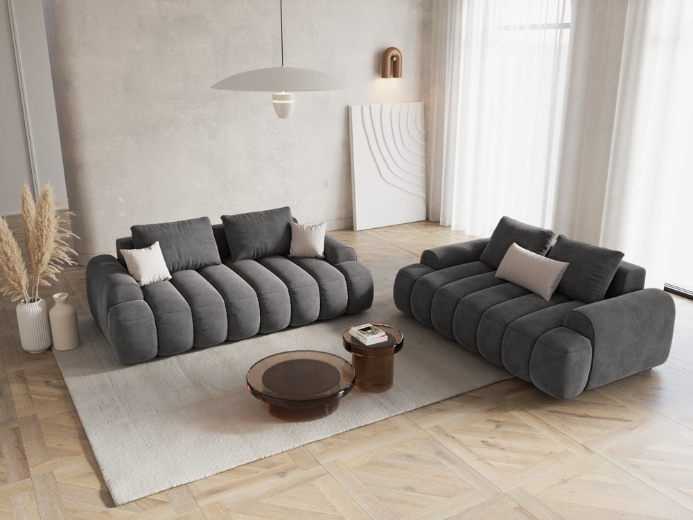 
3-seater designer sofa "Kimi" - Velvet Grey