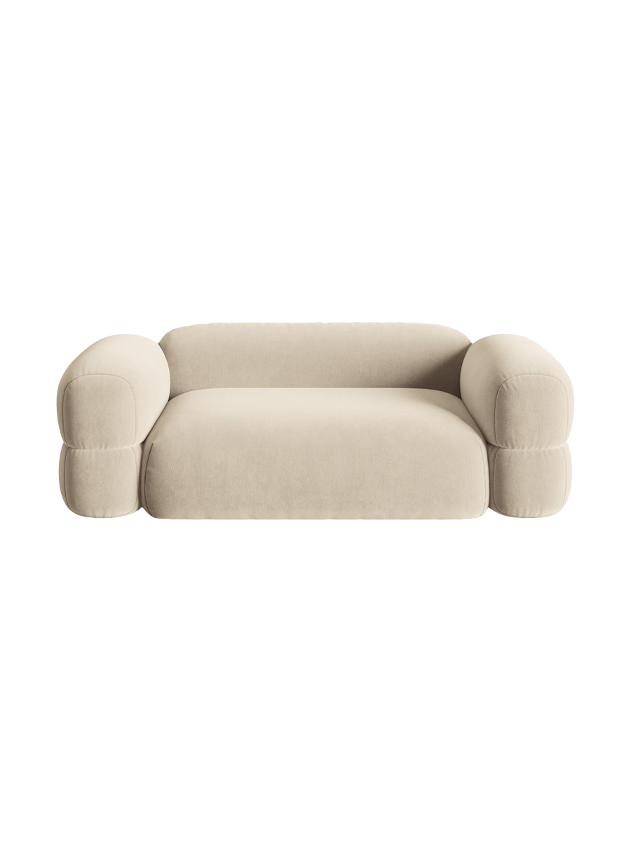 
3-Sitzer Design Sofa "Lony" - Samt Beige hell