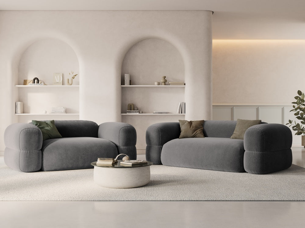 
3-Sitzer Design Sofa "Lony" - Samt Grau