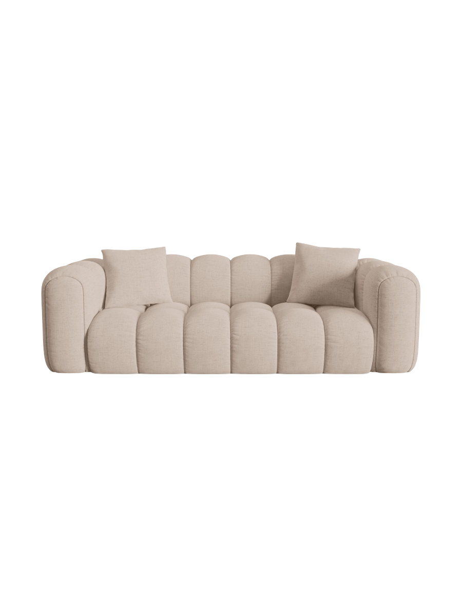 
3-Seater Designer Sofa "Arden" - Structured fabric Cappuccino