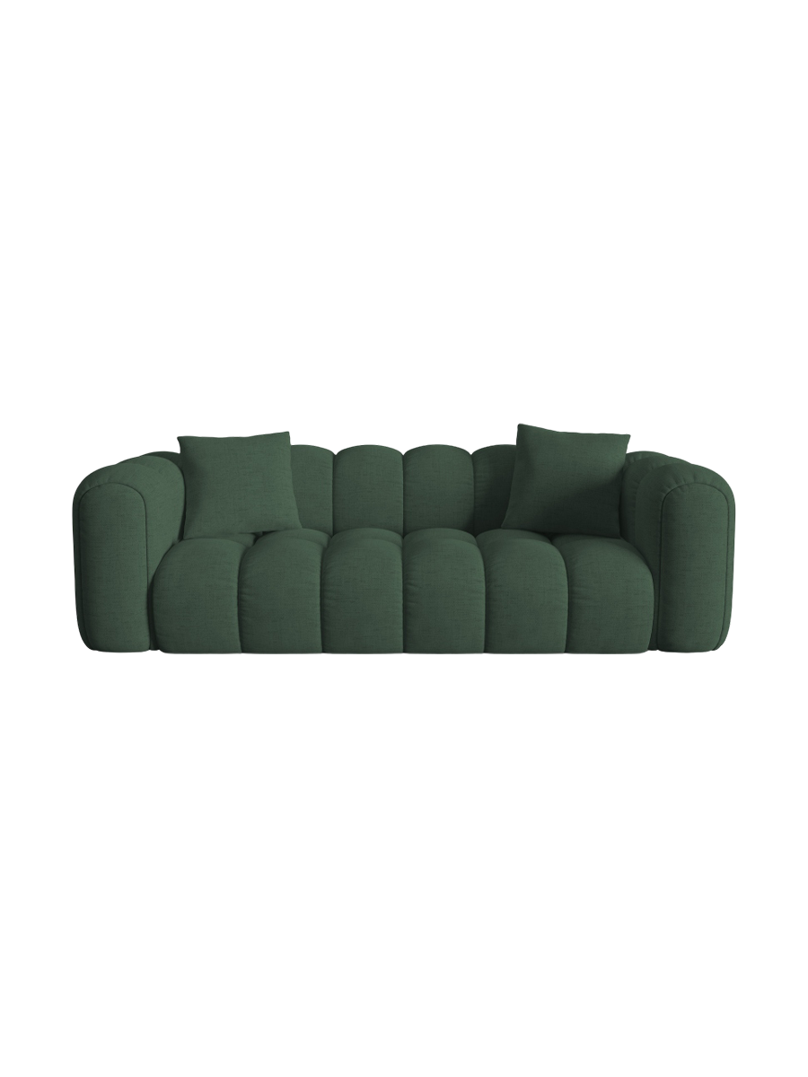 
3-Seater Designer Sofa "Arden" - Textured Fabric Green