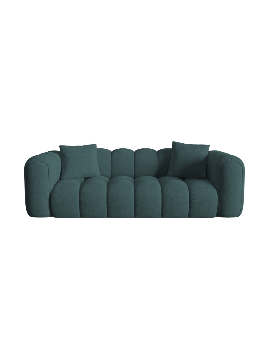 
3-Seater Designer Sofa "Arden" - Textured fabric Petrol