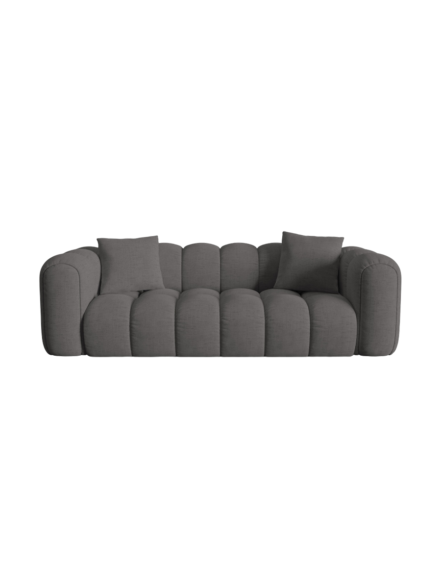 
3-Seater Designer Sofa "Arden" - Textured Fabric Grey