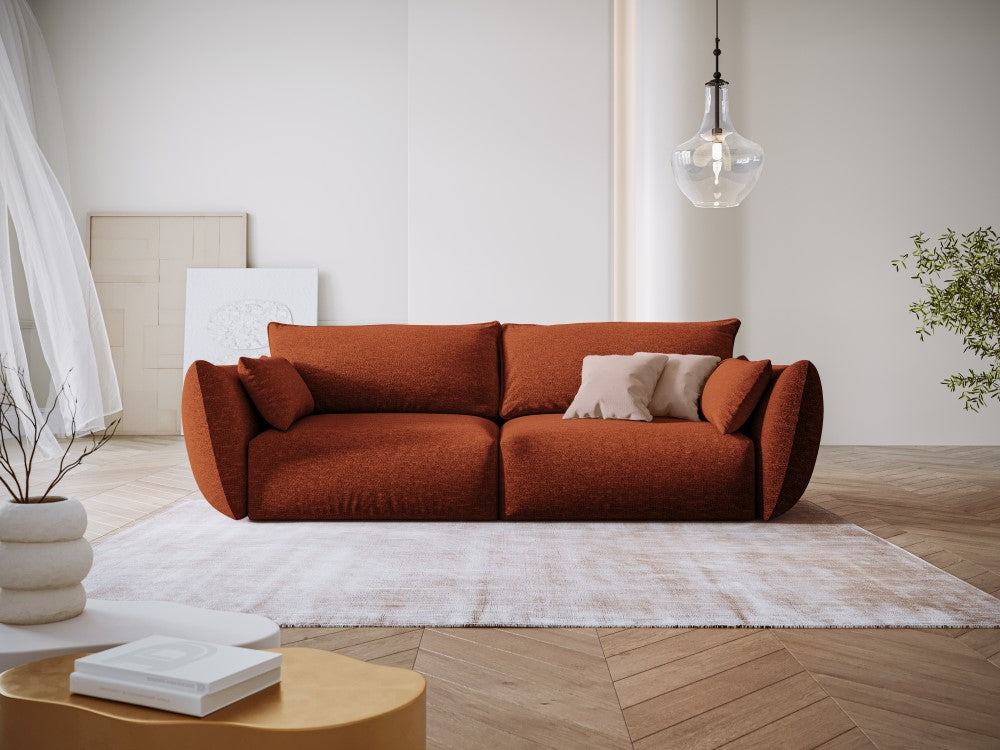 
Canapé design 3 places "Clau" - Chenille Terre cuite