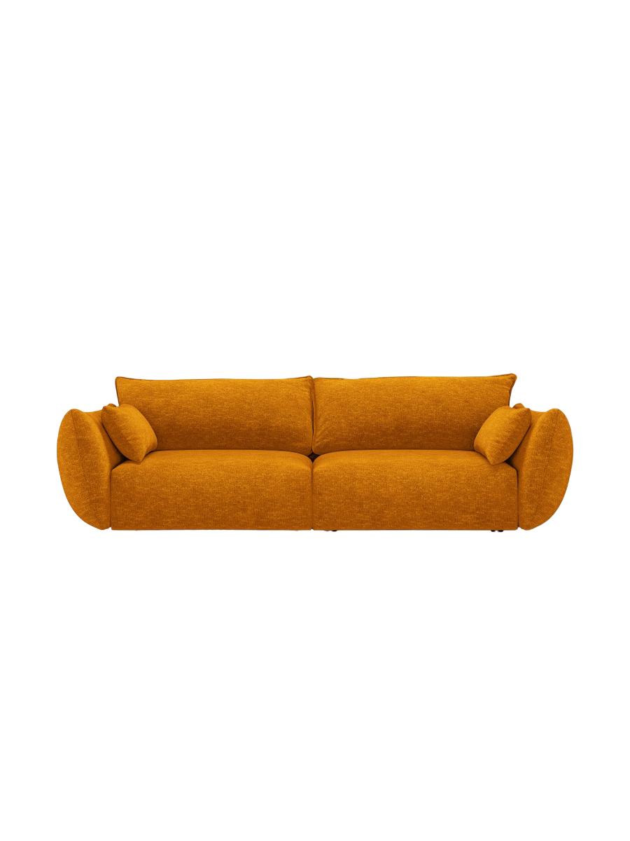 
Canapé design 3 places "Clau" - Chenille jaune moutarde